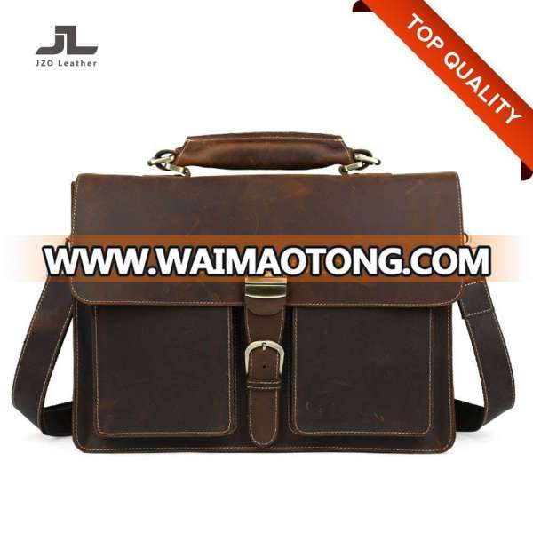 Customized Crazy Horse Laptop Man Genuine Leather Messenger Bag